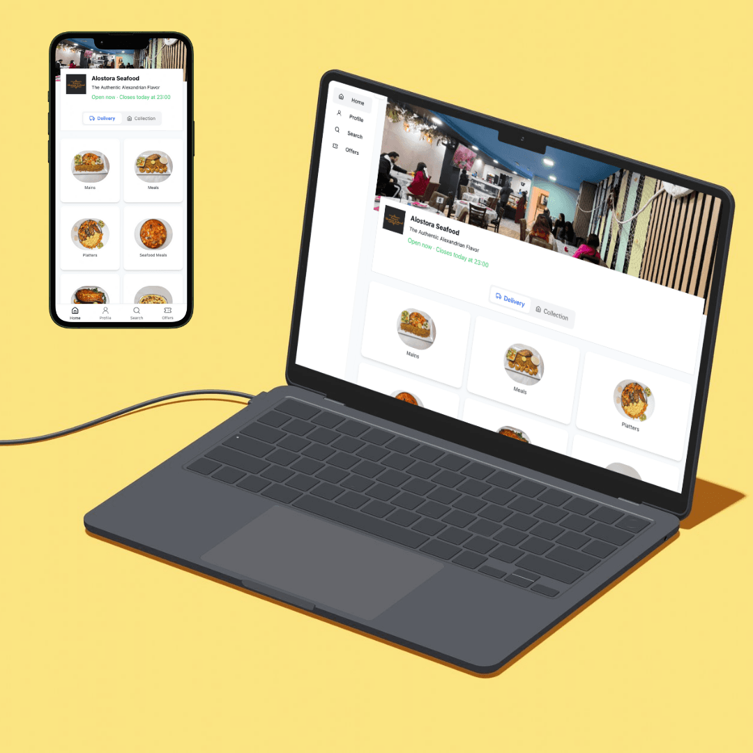 Web-Based Ordering System on a laptop