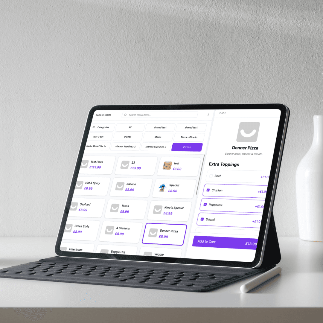 Dine-in QR code system on a restaurant table